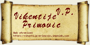 Vikentije Primović vizit kartica